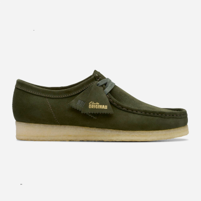 CLARKS - WALLABEE - Forest Green Suede