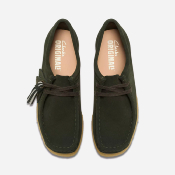 CLARKS - WALLABEE - Forest Green Suede