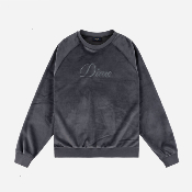 DIME - CREWNECK CURSIVE VELVET-  Smoke