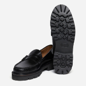 G.H. BASS - WEEJUNS SUPER LUG LARSON PENNY LOAFERS - Black Leather