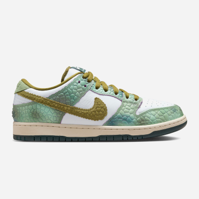 Nike Sb x Alexis Sablone - Dunk Low Pro "Chameleon" - Oil Green / Desert Moss - White