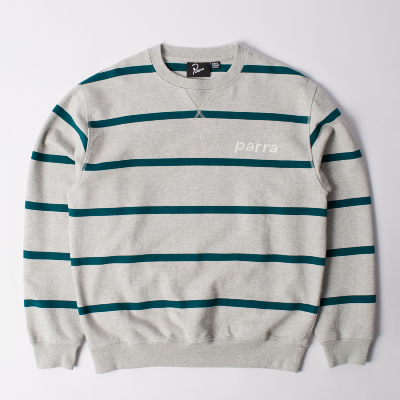 PARRA - PRISTINE STRIPER CREW NECK SWEATSHIRT - Heather Grey