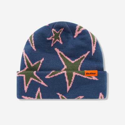 BUTTER GOODS - Stars Cuff Beanie - Prussian