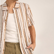 Rhythm - Paisley Stripe SS shirt - Cedar