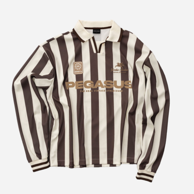 Goodies Sportive - Cocoa Vintage Football Tee - Chocolate / Ecru