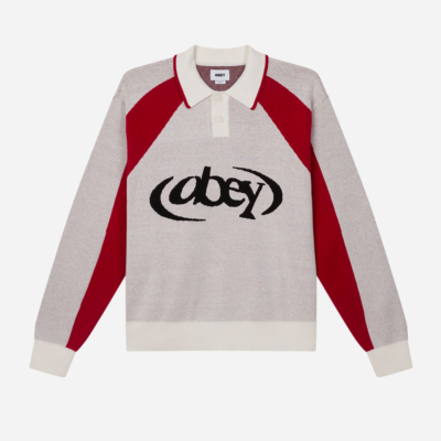 OBEY - SOCCER POLO SWEATER - White multi