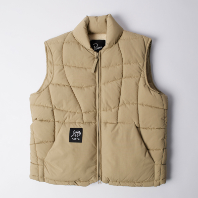 PARRA - WAVED ALIEN PUFFER VEST - Tan