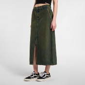 DICKIES W - LONG DENIM CARPENTER SKIRT - Green Tone Fade