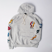 PARRA - LA CHAMBRE NUIT HOODED SWEATSHIRT - Heather Grey