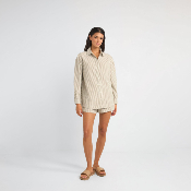 Rhythm W - Valley Stripe Oversized Shirt - Ivy