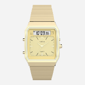 Timex - Q Timex® 1982 Ana-Digi Reissue 33mm Stainless Steel Bracelet Watch - Gold-Tone / Gold-Tone