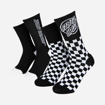 Santa Cruz - Youth Oval Check Dot Socks - Black / White