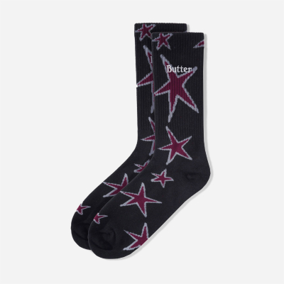 BUTTER GOODS - Stars Socks - Black