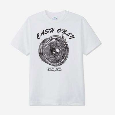 CASH ONLY - WHEELS TEE - White