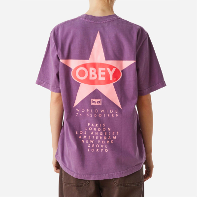 OBEY W - STARDOM TEE - Pigment Purple Gumdrop