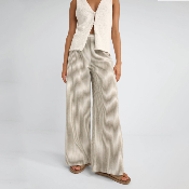 Rhythm W - Valley Stripe Oversized Wide Leg Pant - Ivy