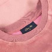 DIME - CREWNECK CURSIVE VELVET-  Dusty pink