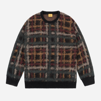 DIME - PLAID MOHAIR KNIT - Black