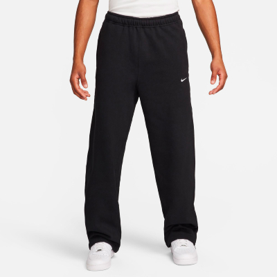 Nike - Solo Swoosh Men's Open Hem Brushed Back Fleece Pants - Black