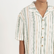 Rhythm - Relaxed Stripe SS shirt - Olive