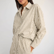 Rhythm W - Valley Stripe Oversized Shirt - Ivy