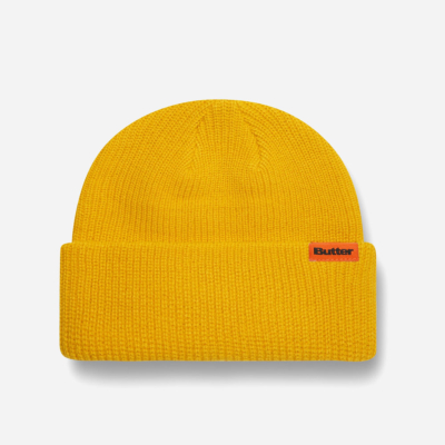 BUTTER GOODS- TALL WHARFIE BEANIE - YELLOW