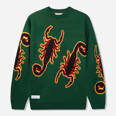 BUTTER GOODS -  SCORPION KNITTED SWEATER - Forest Green
