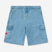 CASH ONLY - ATHLETICS DENIM SHORTS - Washed Indigo