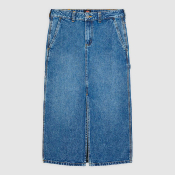 DICKIES W - LONG DENIM CARPENTER SKIRT - Rinsed Fade