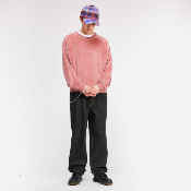 DIME - CREWNECK CURSIVE VELVET-  Dusty pink