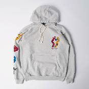 PARRA - LA CHAMBRE NUIT HOODED SWEATSHIRT - Heather Grey