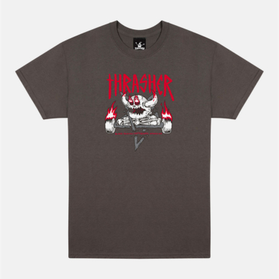 Thrasher x Toy Machine - Tee Monster Gram - Charcoal