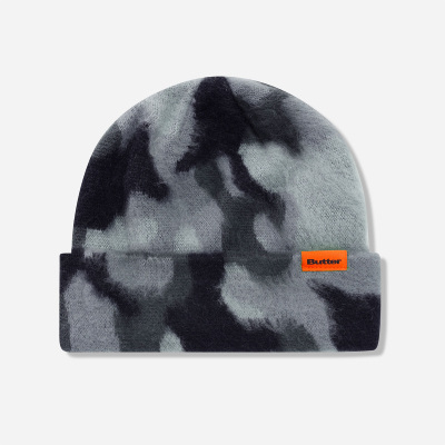 BUTTER GOODS - Mohair Camo Cuff Beanie- Charcoal