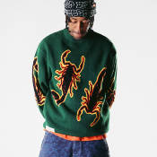 BUTTER GOODS -  SCORPION KNITTED SWEATER - Forest Green