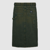 DICKIES W - LONG DENIM CARPENTER SKIRT - Green Tone Fade