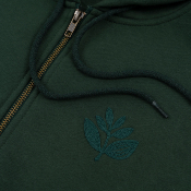 Magenta - Patch Zipped Hoodie - Green