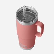 YETI - MUG RAMBLER 25 oz (710 ml) AVEC COUVERCLE A PAILLE - Sandstone Pink