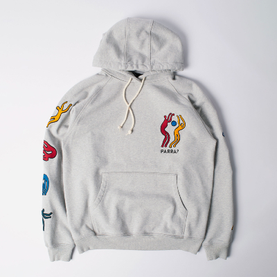 PARRA - LA CHAMBRE NUIT HOODED SWEATSHIRT - Heather Grey