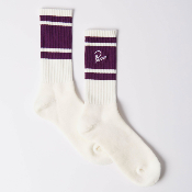 Parra - Signature Striped Crew Socks - Off White Purple