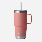 YETI - MUG RAMBLER 25 oz (710 ml) AVEC COUVERCLE A PAILLE - Sandstone Pink