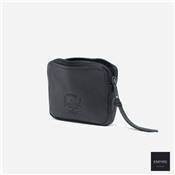 HERSCHEL OXFORD POUCH LEATHER - Black pebbled leather