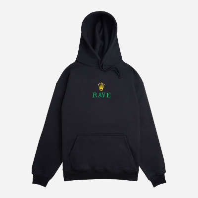 RAVE SKATEBOARDS - GMT HOODIE - Black