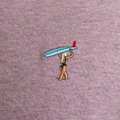 REVOLUTION - LOOSE T-SHIRT SURF GIRL  - Purple melange