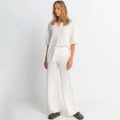 RHYTHM - DUNE WIDE LEG KNIT PANT - White