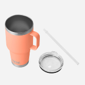 YETI - MUG RAMBLER 25 oz (710 ml) AVEC COUVERCLE A PAILLE - Lowcountry Peach