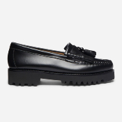 G.H. BASS - WEEJUNS 90 Esther Kiltie Tassel Loafers - Black Leather