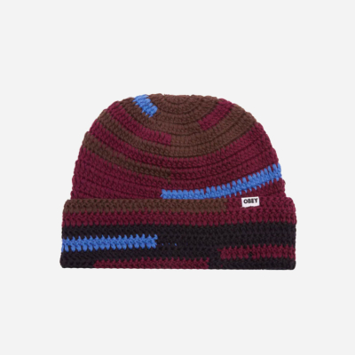 OBEY- FAIRMOUNT CROTCHE BEANIE - Potent Purple Multi