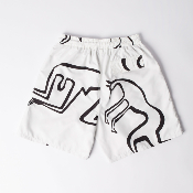 Parra - Yoga Walks Swim Shorts - White