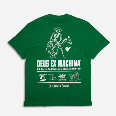 DEUS EX MACHINA - BOSCOMBE BOXY ADDRESS TEE - Hillside Green