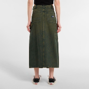 DICKIES W - LONG DENIM CARPENTER SKIRT - Green Tone Fade